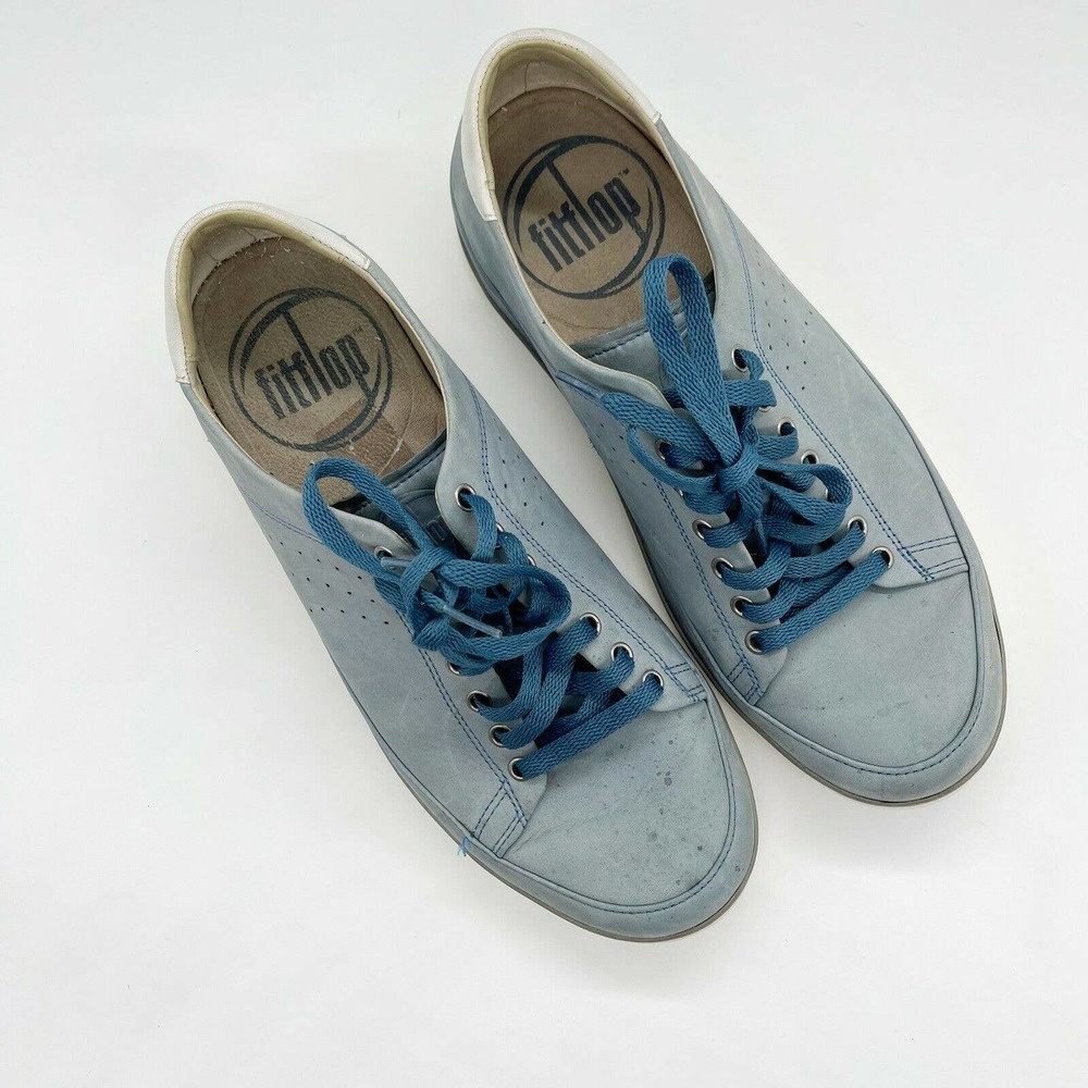 Fitflop Supertone Nubuck Skate Sneaker Shoes Sz 11 Mens Blue Lace Up Perforated - Picture 7 of 8